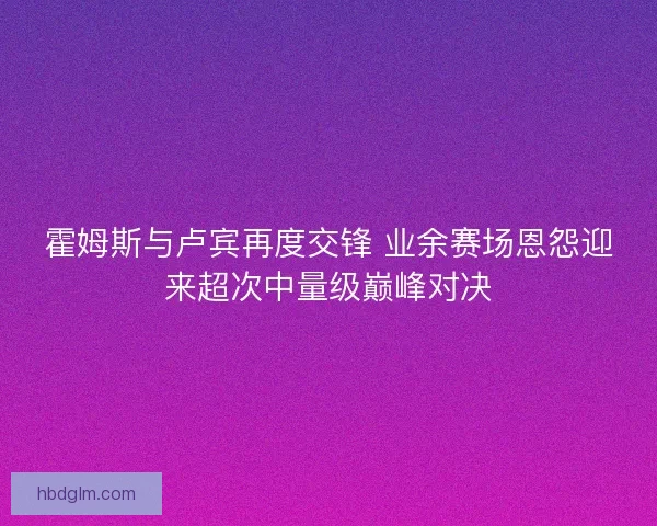 霍姆斯与卢宾再度交锋 业余赛场恩怨迎来超次中量级巅峰对决